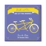 Tandem Bike (Yellow / Blue) Save the Date magnets