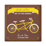 Tandem Bike (Yellow / Brown) Save the Date magnets