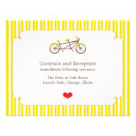 Tandem Bike (Yellow Stripes) Reception Card Personalized Announcement