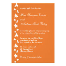 Tangerine and White Autumn Leaf Wedding Invitation invitations