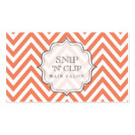 Tangerine Chevron Filigree Hair Stylist Cards business cards