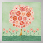 Tangerine Landscape Mixed Media Poster Print Art posters