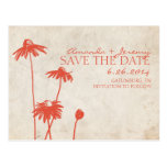 Tangerine Orange Black Eyed Susans Save the Date Postcards