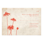 Tangerine Orange Chic Flower Wedding RSVP Personalized Invites
