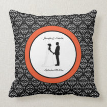 Tangering Tango & Damask Wedding Memento Pillow pillows