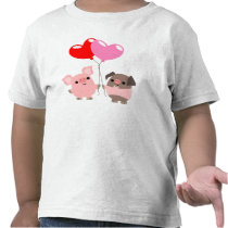 Tangled Hearts (Cartoon Pigs) children T-shirt