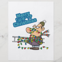 tangled in lights merry bleeping christmas cartoon flyers