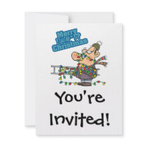 tangled in lights merry bleeping christmas cartoon invites