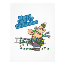tangled in lights merry bleeping christmas cartoon invite
