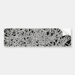 Tangled wires black and white bumper stickers