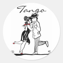 Tango Dancers Round Sticker