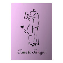 Tango Dancers with Customizable Slogan Invites