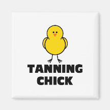 Tanning Chick Fridge Magnet