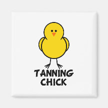 Tanning Chick Fridge Magnets