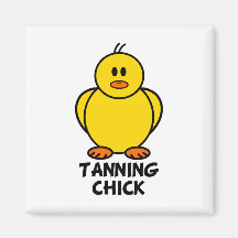 Tanning Chick Refrigerator Magnets