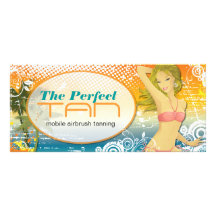 TANNING SALON GIFT CERTIFICATE RACK CARD