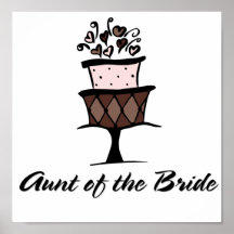 Tante du gâteau de jeune mariée affiche