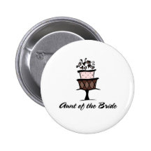 Tante du gâteau de jeune mariée badge avec épingle