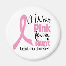 Tante - je porte le rose - cancer du sein aimant pour réfrigérateur