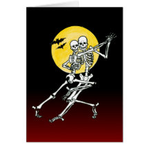 tanzende Skelette dancing skeletons Grußkarte