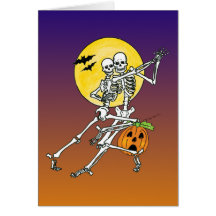 tanzende Skelette dancing skeletons Grußkarten