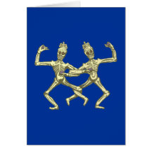 tanzende Skelette dancing skeletons Karten