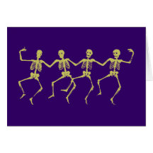 tanzende Skelette dancing skeletons Karten