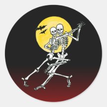 tanzende Skelette dancing skeletons Runde Sticker