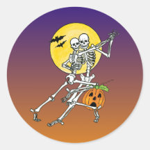 tanzende Skelette dancing skeletons Runder Sticker