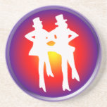 Tap dancers on a multi-coloured background coaster