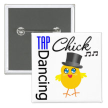 Tap Dancing Chick 3 Pinback Button
