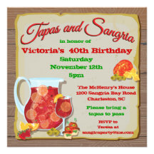 Tapas and Sangria Party Invitations