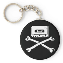 Tape & Crossbones Music Pirate Piracy Home Taping keychains