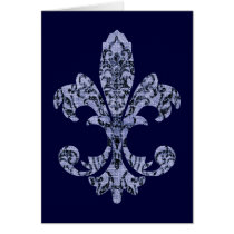 Tapestry Fleur de lis 1 Greeting Cards
