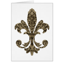 Tapestry Fleur de lis 4 Greeting Cards