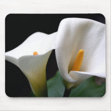 Tapis de souris blanc de fleur de zantedeschia