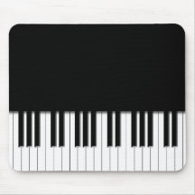 Tapis de souris - blanc de noir de clavier de pian