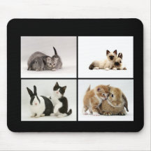 TAPIS DE SOURIS : chat et lapin /cat and rabbit