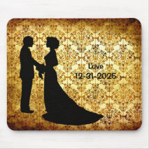 Tapis de souris d'occasion de mariage de silhouett