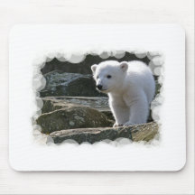 Tapis de souris d'ours blanc de bébé