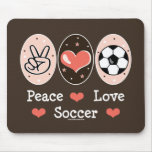 Tapis de souris du football d'amour de paix