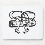 Tapis de souris en bois de Hache-n-Rondin d'insign