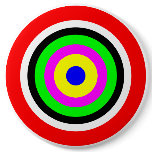 Target, coloured circles buttons