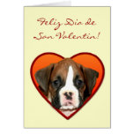 Tarjeta de San Valentin con cachorros boxer Greeting Card