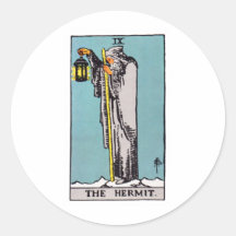 tarot-hermit round sticker
