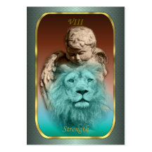 Tarot Profile Cards - Strength Business Card Template