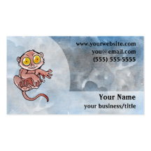 Tarsier Lemur Business Card - Blue and Grey