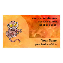 Tarsier Lemur Business Card - Fiery Orange