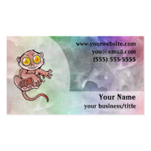 Tarsier Lemur Business Card - Pale Rainbow