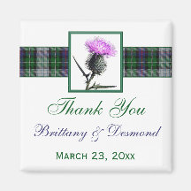 Tartan and Thistle Wedding Favour Magnet